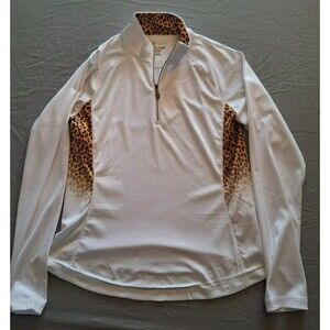 Greg Norman 1/4 Zip Pullover Womens Medium Plaid Golf Shirt Solar XP Play Dry